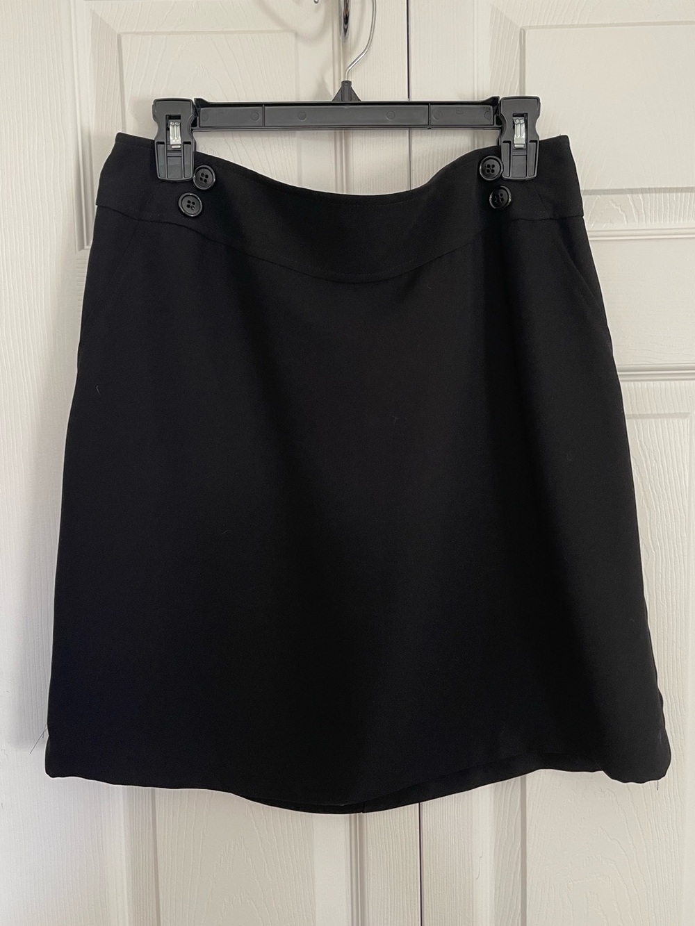 IdeA USA Career Collection Black Skirt with Decorative Buttons, Sz 14
